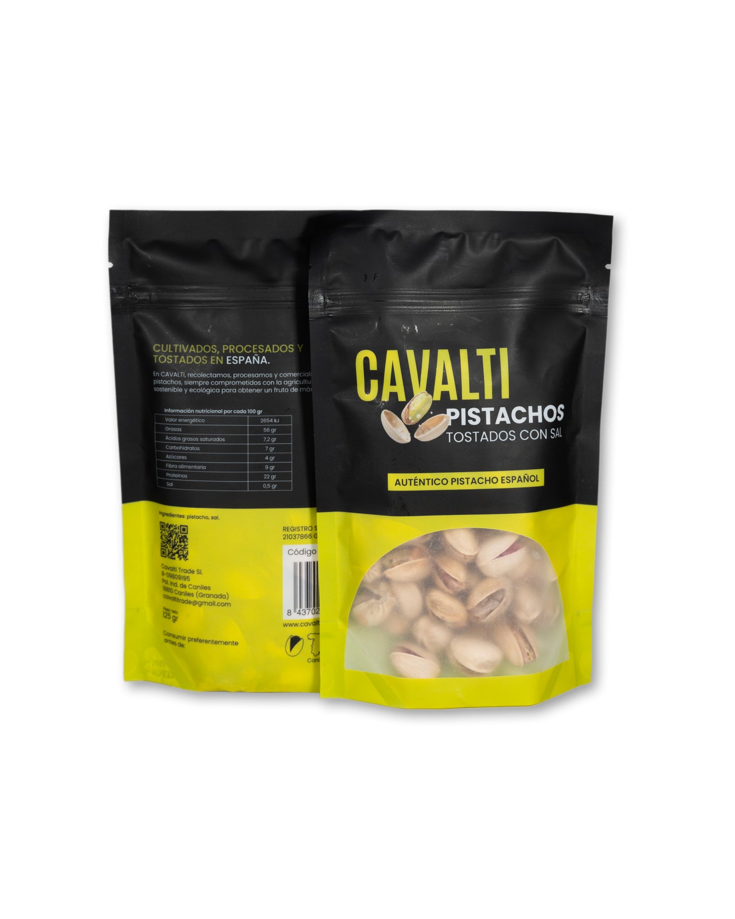 Pistachos Tostados con Sal 125 g | 100% Pistacho Español | Cavalti