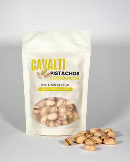 Pistachos Ecológicos Tostados con Sal 125 g | 100% Pistacho Español | Cavalti