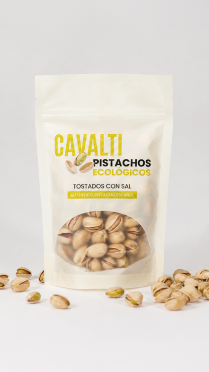 Pistachos Ecológicos Tostados con Sal 125 g | 100% Pistacho Español | Cavalti