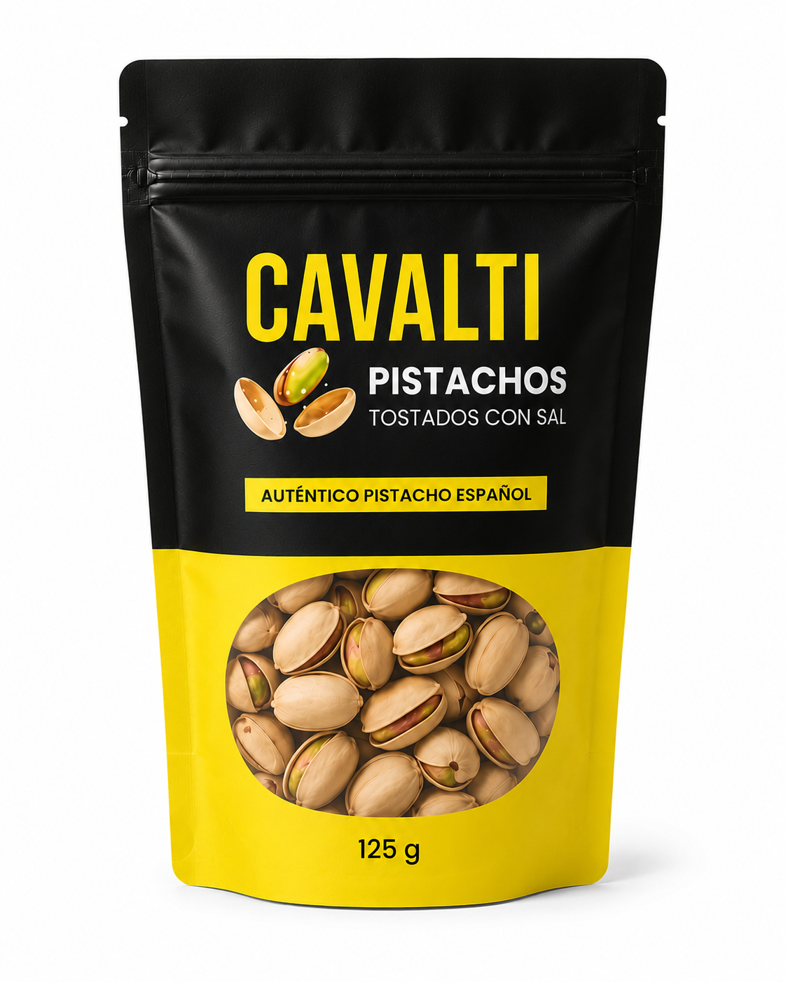 Pistachos Tostados con Sal 125 g | 100% Pistacho Español | Cavalti