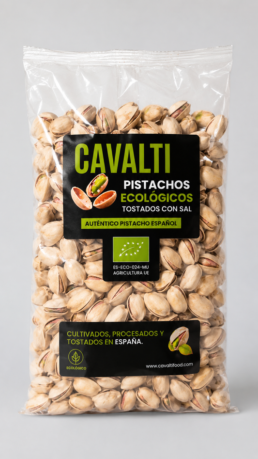 Pistachos Ecológicos Tostados con Sal 1 kg | 100% Pistacho Español | Cavalti