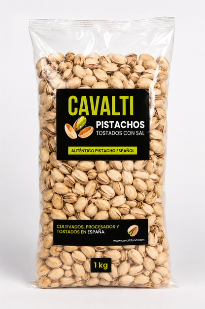 Pistachos Tostados con Sal 1 kg | 100% Pistacho Español | Cavalti